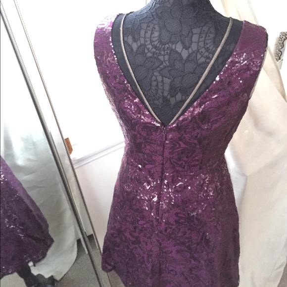 BCBG MAXAZRIA SELINA DEEP SEQUINED DRESS - Picture 4 of 5